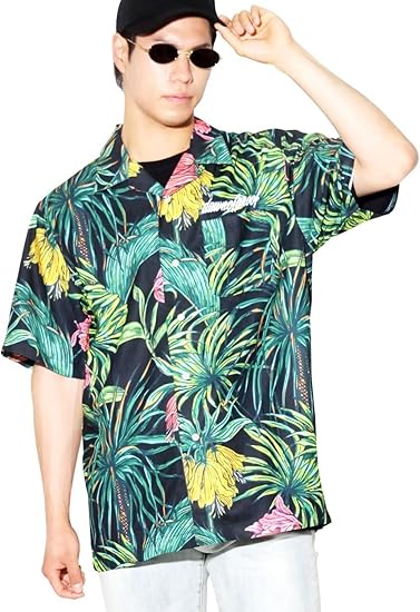 Amazon D O P ディーオーピー アロハシャツ メンズ 大きいサイズ 半袖 ボタンダウン シャツ ボタニカル柄 花柄 夏 4l 5l 6l 7l B系 ストリート系ファッション Tシャツ カットソー 通販