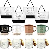 LemonRoad 12 Pcs Inspirational Christian Gift for Women Bulk Included 12oz Ceramics Bible Coffee Mug Large Tote Bag Religious Candle Easter Gift for Mom Godmother Wife Church Teacher Coworker