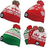VZVXDW Unisex Beanie with The LED Light, Christmas Gifts for Men Women Dad Father USB Rechargeable Headlamp Caps (3pcs)