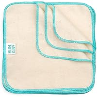 Bumkins Reusable Flannel Baby Wipes, 12 Count, Natural