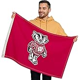 Wisconsin Badgers College Sports Printed Flag - NCAA Licensed - Nylon - School Banner (Red, White, Black) (2' x 3')