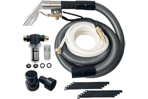 SMZTools Shop Vac Extractor Kit, Extractor Hose Kit with Wand and Hose for Upholstery, Carpet Cleaning & Auto Detailing Shop Vacuum with10 FT Vacuum Hose, 25 FT Waterline & Adapter