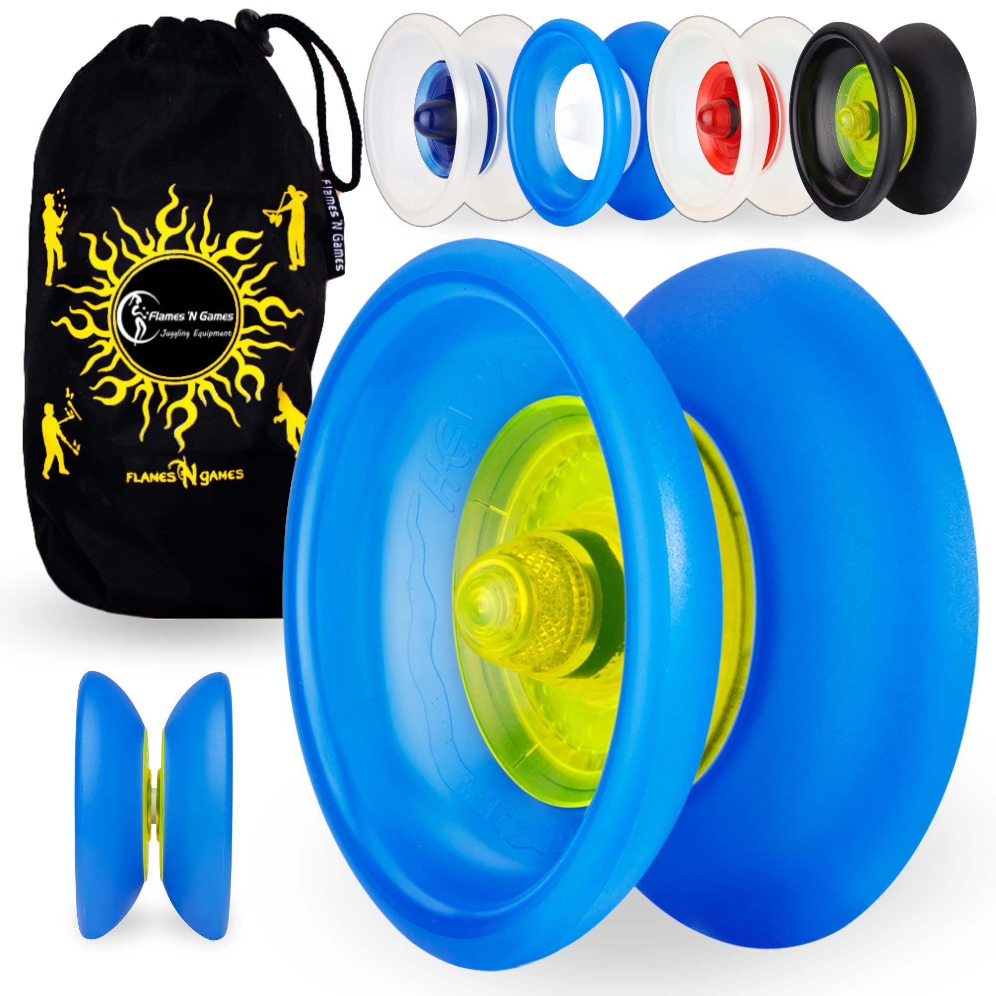 Henrys COBRA YoYo - Professional Yo-Yo Set + Instructional Book of Tricks + Travel Bag! (Black/Yellow)