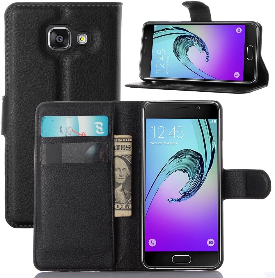 VIFLYKOO Huawei P8 Lite 2017 Case,Premium PU Leather Flip Wallet Case Cover Pouch with Magnetic Closure for Huawei P8 Lite 2017(Black)