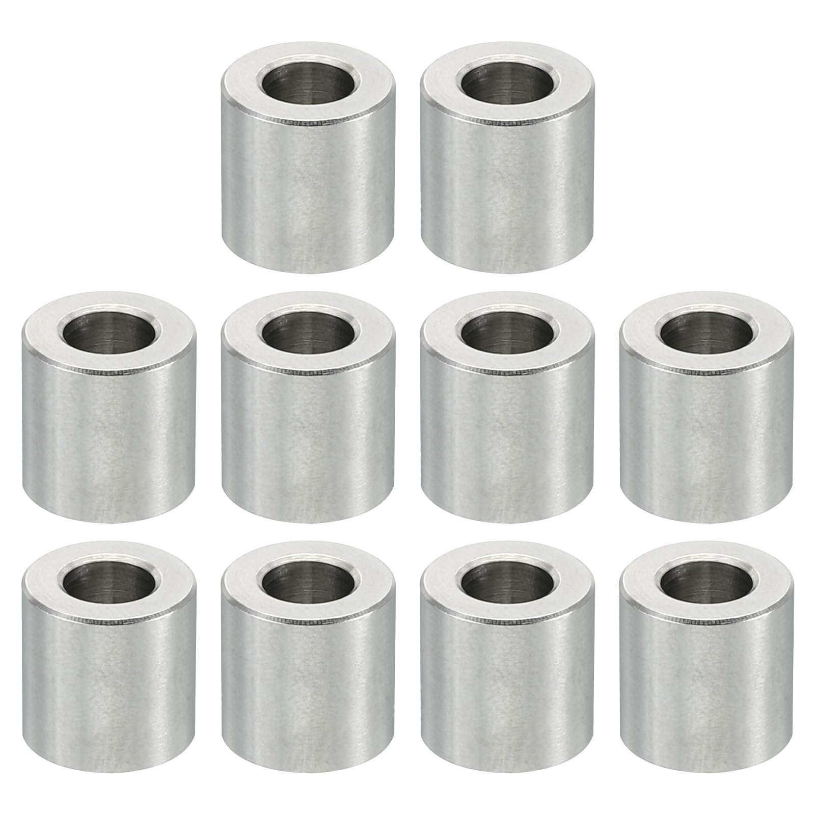PATIKIL M5 Stainless Steel Spacers, 10 Pcs Metal Spacers Stainless Steel 5.2mm ID x 10mm OD x 10mm L Stainless Steel Spacer Screw Standoff Round for 1/5inch or M5 Screw Bolts