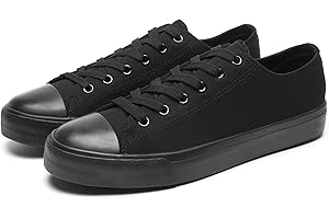 yageyan Men Canvas Low top Shoes Classic Casual Sneakers Black and White Fashion Shoes