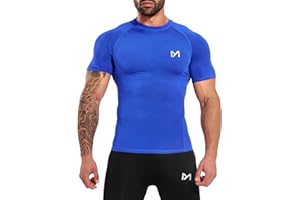 KSASKY Men’s Compression Shirts Short Sleeve Workout Shirt, Quick Dry Top Baselayer Athletic Shapewear Undershirts for Men
