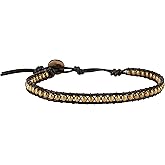 Men Anklet Round Brass Bead Ankle bracelet 10-10.5 inches woven Leather cord beautiful handmade hippie bohemian by Infinityee