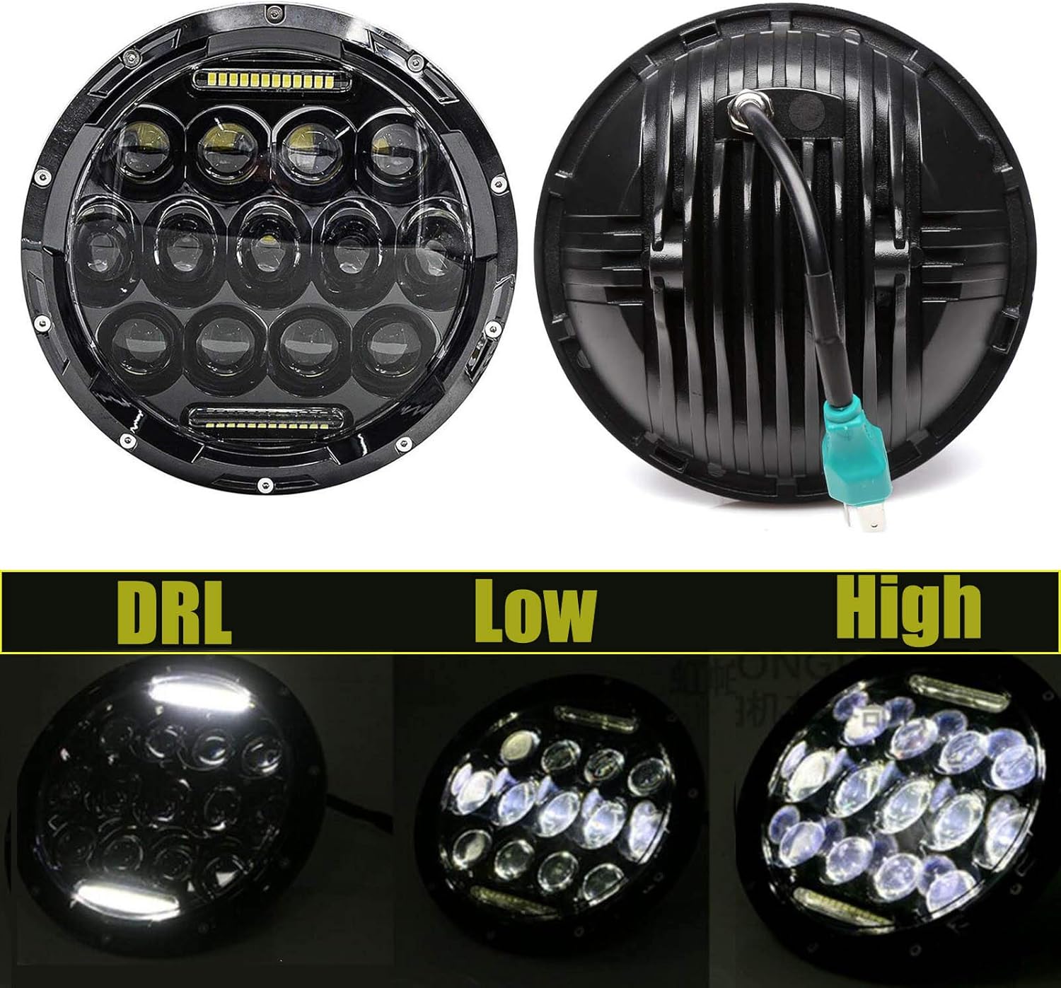 7/" 150W LED Round Headlight DRL Lights For Jeep Renegade Liberty Scrambler