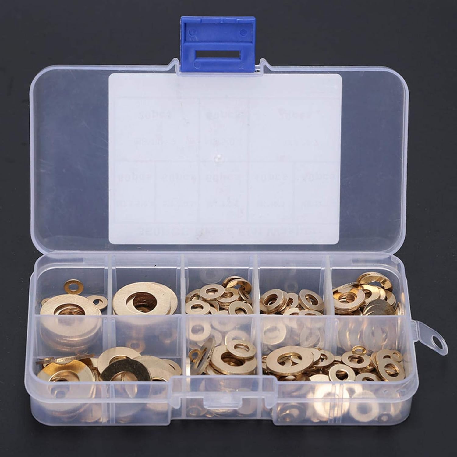 Oumefar M2 M2.5 M3 M4 M5 M6 M8 M10 Brass Washer 360pcs Metal Flat Gasket Ring Assortment Kit Flat Gasket Washer Ring Kit for Machine Equipment