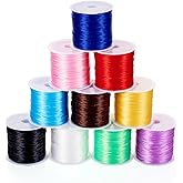 Magibeads 32.81 Yards Flat Elastic Cords for Bracelets 0.8mm Stretchy Bracelet Strings 10 Rolls Beading Thread Beaded Cord Ropes for Crafts DIY Friendship Bracelets Necklaces Jewelry Making Supplies