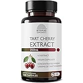 Better Place Supplements Tart Cherry 4:1 Extract 250mg | 120 Vegan Capsules | Concentrated from 1000mg Tart Cherry | Non-GMO | Natural Antioxidant Support (1)