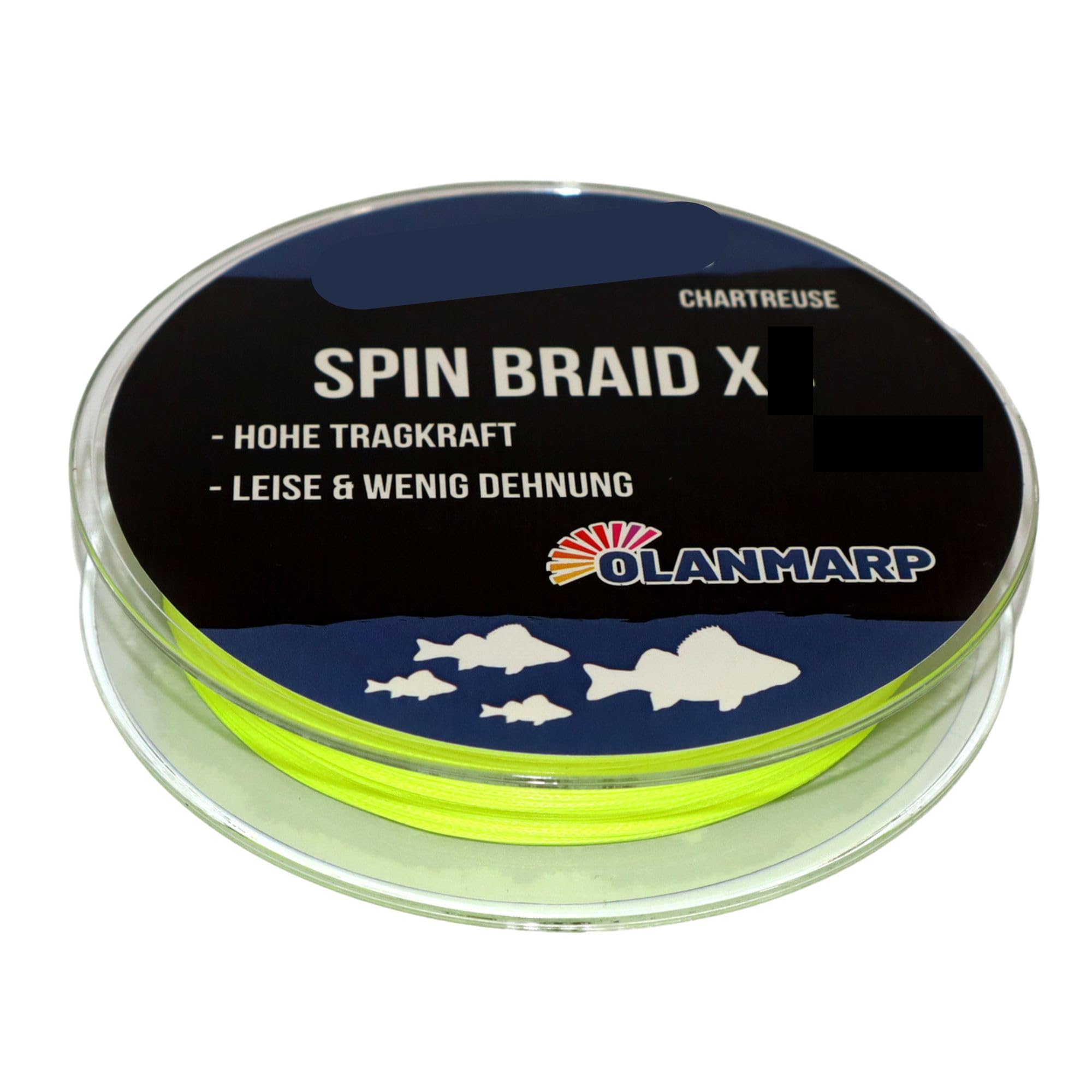 Olanmarp Spin Braid X Colour Chartreuse - Braided Fishing Line, Thin and Supple for All Types of Fishing (4 Plaited, 0.20 mm - 12.3 kg)