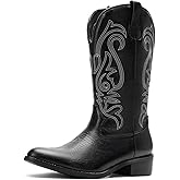 TruVeld Mens Cowboy Boots with Pointed Toe Retro Western Style and Embroidery Botas Vaqueras para Hombre
