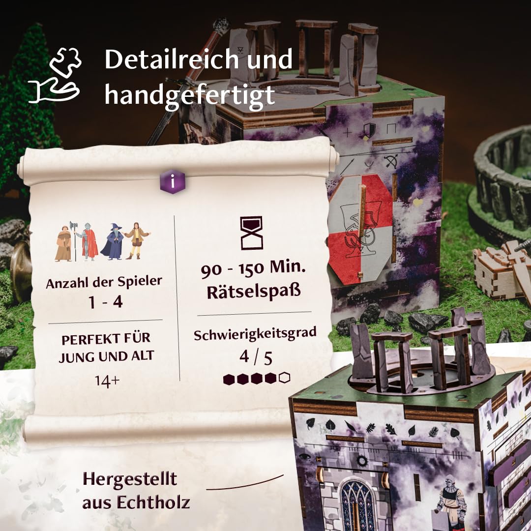 INSCAPE Cluebox Stonehenge´s Legacy interaktives 3D Holzpuzzle mit geheimen Mechanismen - Erlebe das Escape Room Spiel– Ideal für Rätselfans und Erwachsene - Rätselbox - Puzzle Box - Geschenk 2