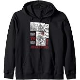 Attack on Titan Eren Yeager vs Reiner Braun Manga Fight Logo Zip Hoodie