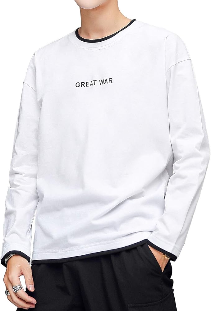 Amazon Tシャツ メンズ 長袖 シャツ 秋服 メンズ ロングtシャツ 無地