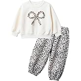 JULYFIRE Toddler Girl Fall Clothes 1T 2T 3T 4T 5T Girl Winter Outfits Long Sleeve Sweatshirt and Baggy SweatPants with Pocket