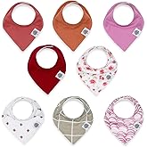 Parker Baby Bandana Drool Bibs 8 Pack Baby Bibs for Boys, Girls, Unisex - Soft & Stylish Teething Bibs for Babies - Rose