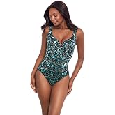 Miraclesuit Women's Swimwear Slimming Escape Underwire Molded Cup Bra Tummy Control One Piece Swimsuit