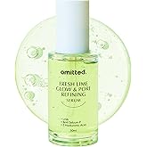 Omitted Fresh Lime Glow & Pore Minimizer Serum (50ml) - Pore Shrinker with LHA and Anti-Sebum P, Deep Hydrating with Triple Hyaluronic Acid, Korean Skin Care for face, 1.69 fl. oz.