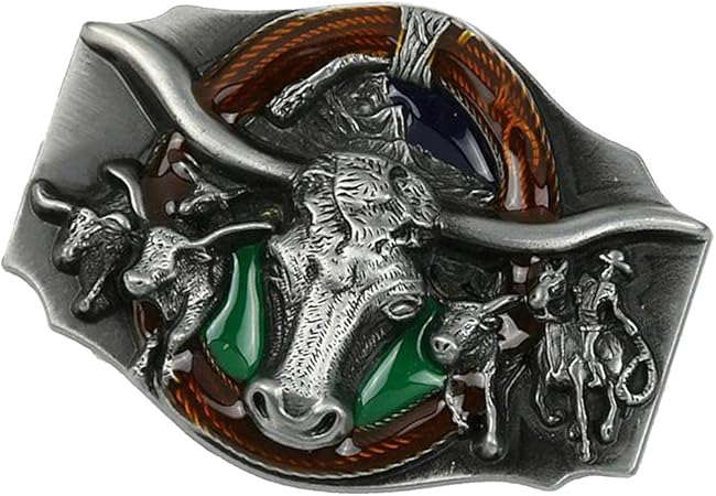 Amazon Sharprepublic ヴィンテージヒッピーブルヘッド刻印アメリカ西部ロデオカウボーイベルトバックル バックル 通販