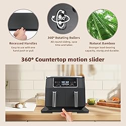 360° Rolling Tray Bamboo Appliance Slider for