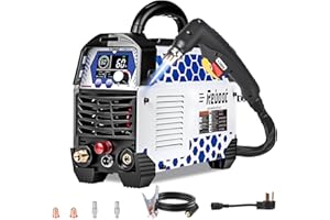 Reboot Plasma Cutter Non-High Frequency Non-Touch Blow Back Pilot Arc, 1 Inch Max Cut 5/8 Inch Clean Cut, 2T/4T, Large LED Display Gouging/Marking/Mesh Cutting 120V/240V Dual Voltage