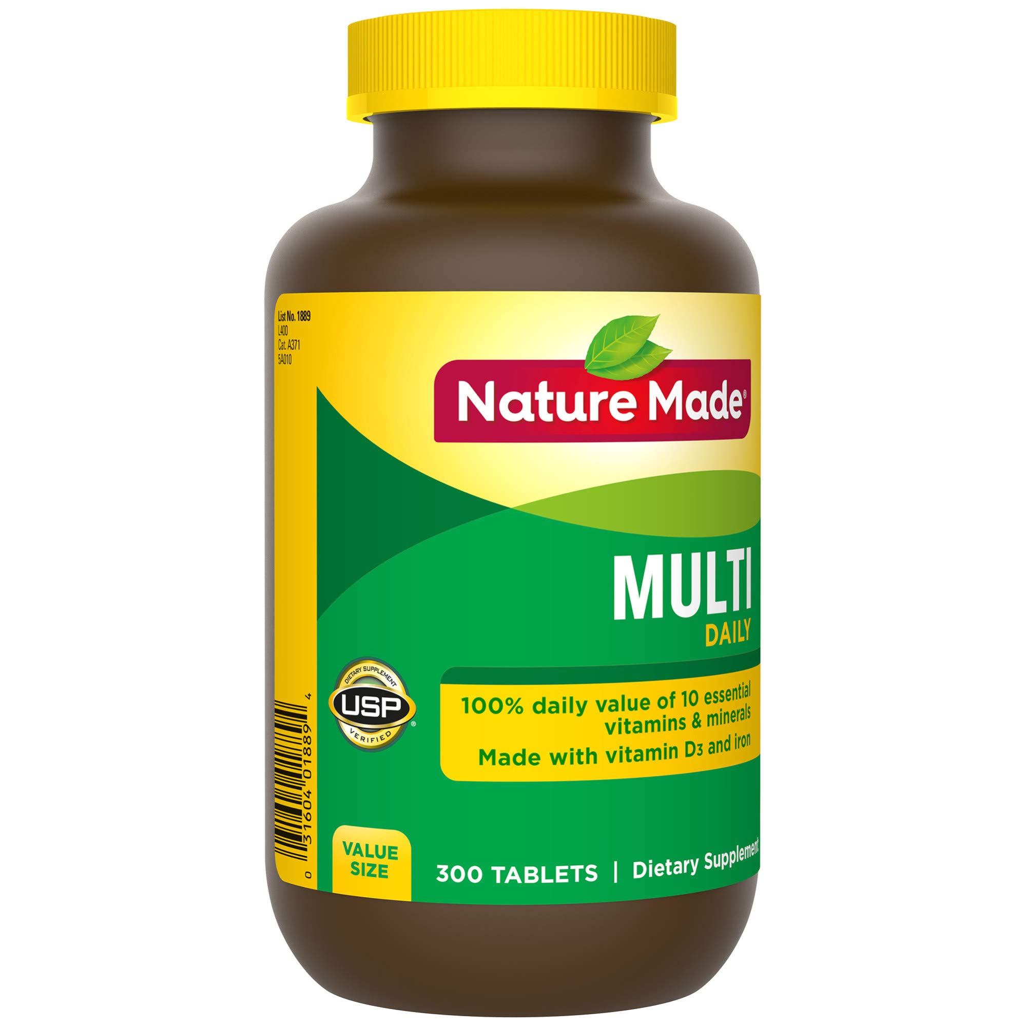 Nature Made Multi Daily Vitamin With Iron and Calcium, Value Size, 300