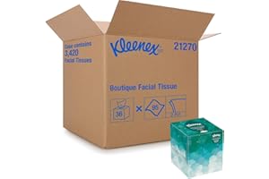 KIMBERLY-CLARK KLEENEX Facial Tissue in Boutique Pop-Up Box, 95/Box, 36 Boxes/Carton