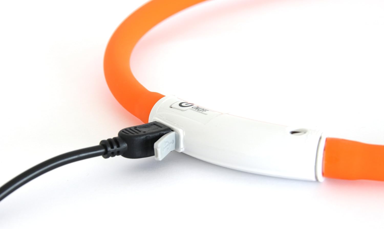 LED USB collar silicone dog collar luminous collar for dogs rechargeable via USB (size S-L 18-65 cm individually adjustable) in orange by the brand PRECORN - Image 4