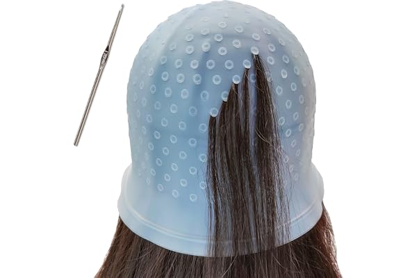 Hair Highlighting Cap with Pre Cut Holes Silicone Highlights Cap for Hair Highlights Dye Cap Hair Highlighting Kit Reusable H