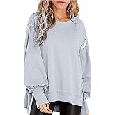BWQ Womens Oversized Sweatshirt Crewneck Long Sleeve Shirts Pullover Sweatshirts S-2XL