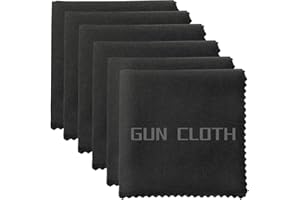 MIAOZHUN 6 Pack Microfiber Gun Cleaning Cloth, 12"x12" Lint Free Gun Cleaning Rags, Reusable Microsuede Cleaning/Polishing Wipes Towels for Firearms, Knives and Scopes (Black)
