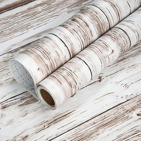 Amazon.com: Abyssaly Wood Wallpaper Decoration 17.71 in X 118 in Self