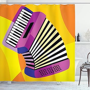 Amazon Com Lunarable Accordion Shower Curtain Bendy Instrument