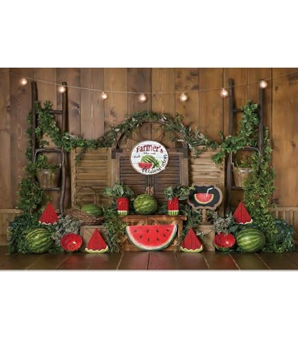 AOFOTO Fotohintergrund 1,5 X 1 M – Sommer Picknick Wassermelone Wald Camping Motiv, Vinyl, Für Studio & Party