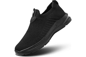 WREZATRO Men's Running Shoes Casual Slip on Walking Tennis Gym Sneakers Lightweight Breathable Mesh Workout Sports Soft Sole
