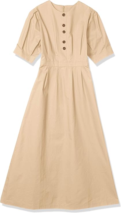 Amazon フリーズマート ワンピース タックショルダーフロントボタンワンピース レディース 131 ワンピース チュニック 通販