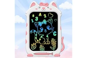 GRANDFUN LCD Writing Tablet Kids Toys - 10 Inch Erasable Reusable Doodle Board Drawing Pad Gifts for 1 2 3 4 5 6 7 8 Year Old Girls Road Trip Essentials Kids Airplane Toy Birthday Easter Basket Stuffers