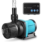JEREPET 1250gph Aquarium 24V DC Water Pump with Controller, Submersible and Inline Return Pump for Fish Tank,Aquariums,Fountains,Sump,Hydroponic,Pond,Freshwater and Marine Water Use (32W,13.1FT)