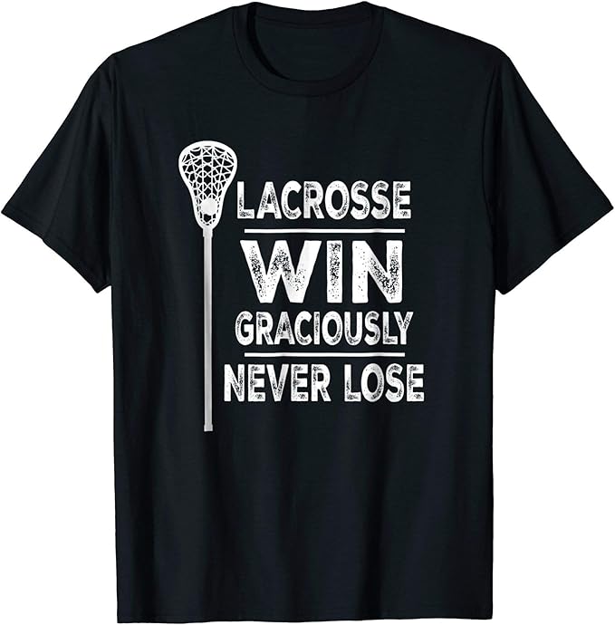 Women's Lacrosse Sports Team Funny Distressed Gift Tshirt Large Navy
