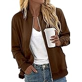 CRAZY GRID Women's Zip Up Jacket Casual Long Sleeve Sweatshirts Fall Coat Outerwear Windbreaker with Pockets S-XXL