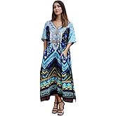 Miss Lavish London Kaftan for Women Dress Summer Swimsuit Cover Up, Plus Size Kaftan, Cruise & Caribbean Vacation Coverup
