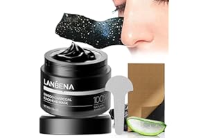 LANBENA Upgraded 2.0 Bamboo Charcoal Blackhead Remover Mask, 60 pcs Nose Strips, Peel off Face Mask Pore Whiteheads Cleanser Strawberry Nose Purifying, Deep Cleansing for All Skin Types, 30g/1.05oz