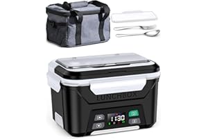 Docusvect Cordless Electric Lunch Box for Adults, Heated Lunch Box Battery Powered with Automatic Heating, 1.3L Portable Food
