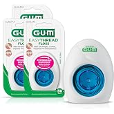GUM EasyThread Threader Floss - Expanding Dental Floss for Braces, Bridges, and Implants - Built in Rigid Floss Threaders (50 Uses)(Pack of 3)