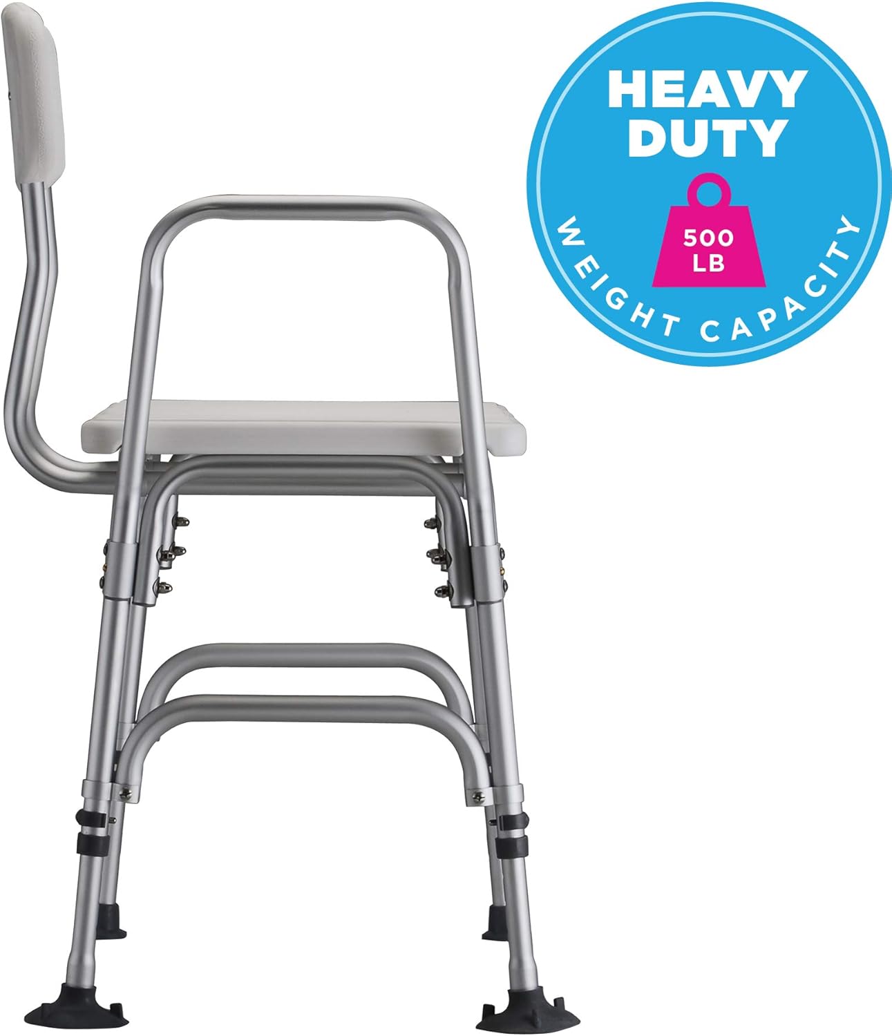 NOVA Medical Products Heavy Duty Tub Transfer Bench for Bath or Shower with 500 lb. Weight Capacity, Backrest is Removable and Reversible, White: Health & Personal Care