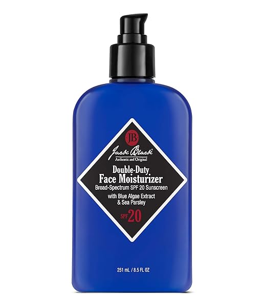 JACK BLACK DOUBLE-DUTY FACE MOISTURIZER, 8.5 FL. OZ – SPF 20 SUN PROTECTION, LONG LASTING HYDRATING SKINCARE, LIGHTWEIGHT MOISTURIZER, MEN’S FACIAL MOISTURIZER