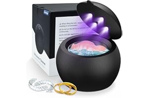 Ultrasonic Cleaner for Retainer Cleaning Machine, Voraiya® 24W/42kHz Portable Ultrasonic Jewelry Cleaner, Sonic Dental Clean Pod for Dentures, Retainer, Aligner, Braces, Mouth Guard(Matte Black)